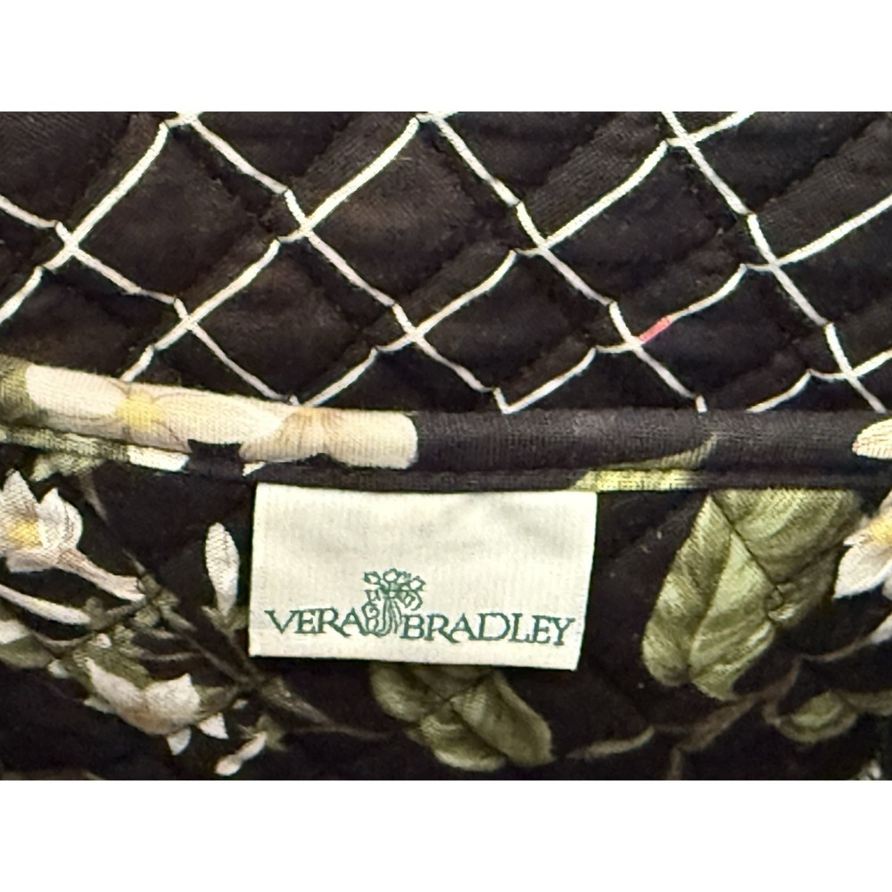 Retired Vera Bradley Black Jasmine Floral Quilted Medium Tote & Makeup Bag EUC - Picture 10 of 16